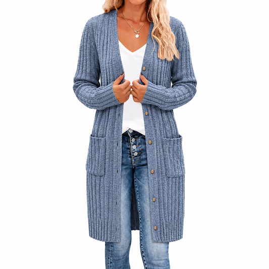 Women's Longline Button-Front Teddy Jacket with Pockets - view 1