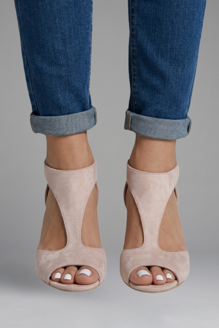 Women's Peep Toe Heels with Cutout Panels - view 3