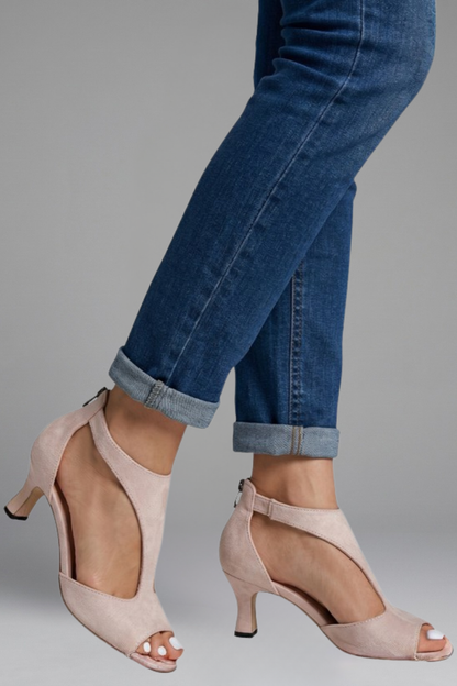Women's Peep Toe Heels with Cutout Panels - view 5