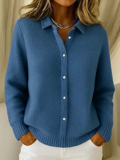 Women's ribbed longline button-front cardigan, color options