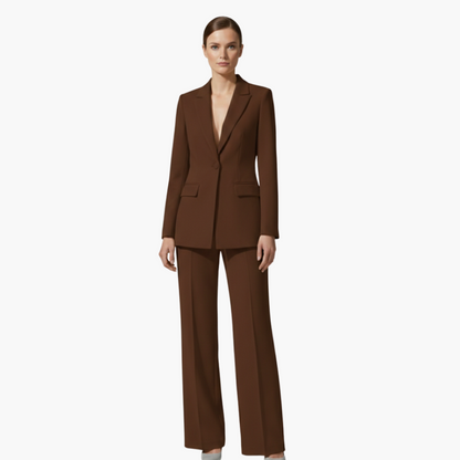 Women's Tailored Blazer Suit Set with Straight Leg Trousers - view 5