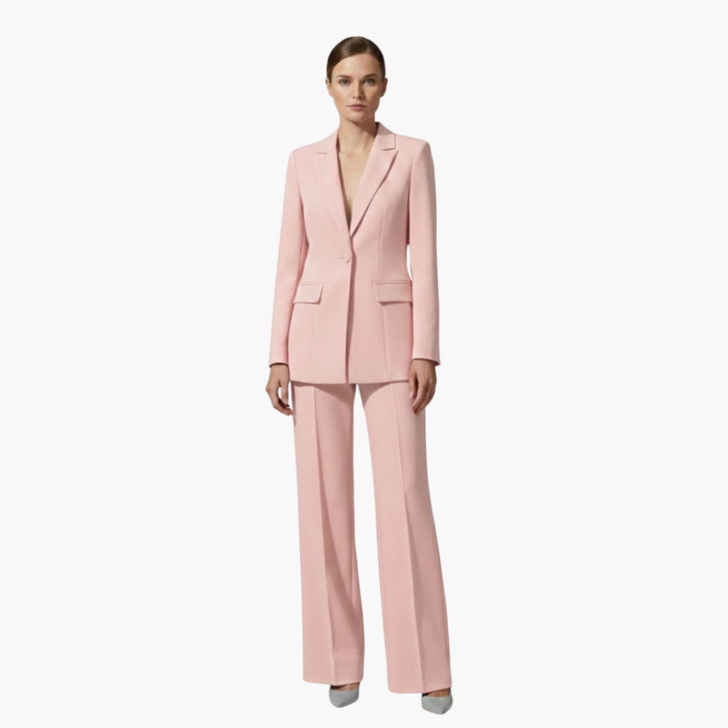 Women's Tailored Blazer Suit Set with Straight Leg Trousers - view 6