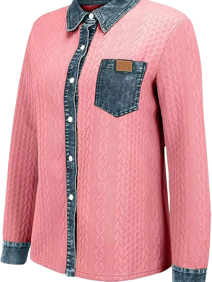 Women's Textured Button-Up Shirt - view 4