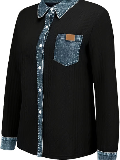Women's Textured Button-Up Shirt - view 9