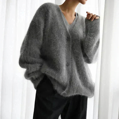 Women's V-Neck Knit Cardigan Button Front Long Sleeves - view 4