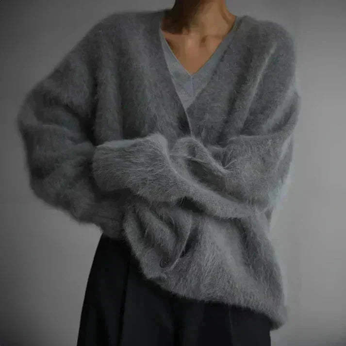 Women's V-Neck Knit Cardigan Button Front Long Sleeves - view 7