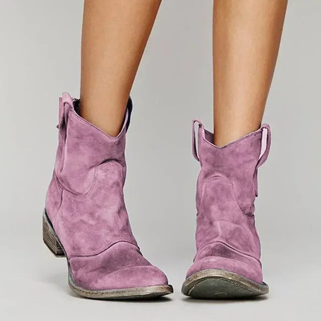 Women's vintage western ankle boots, sole detail