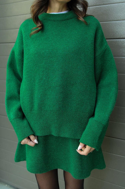 Amy Knit Set – Chic and Cozy Top & Skirt Matching Outfit for Women