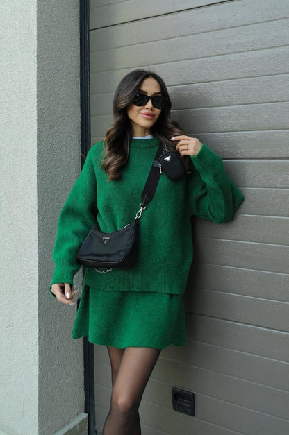 Amy Knit Set – Chic and Cozy Top & Skirt Matching Outfit for Women